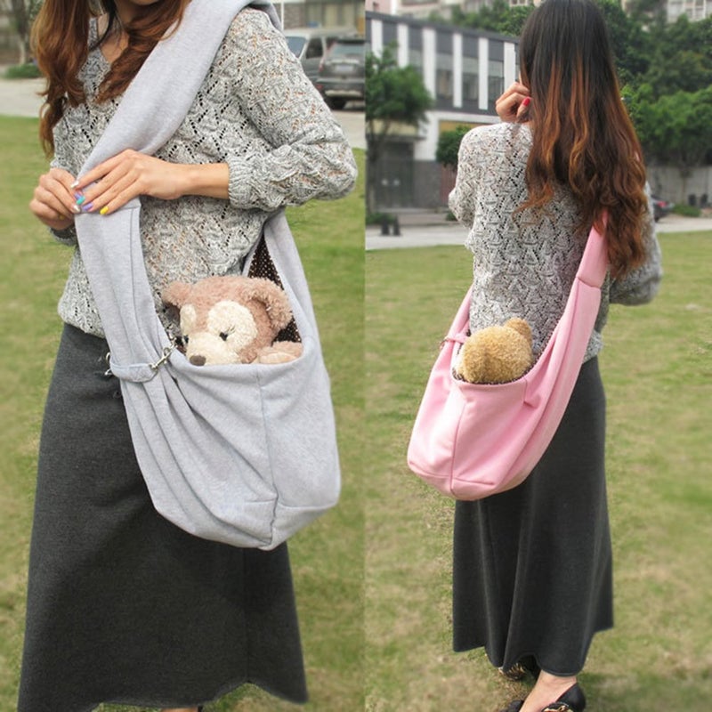 Grtdrm Pet Sling Carrier Bag Travel Tote for Cats Dogs, Up to 16 lbs (Gray) - Image 2